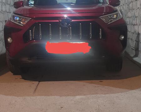 ცხაურა, აბლიცოვკა...Fits 2019 2020 Toyota Rav4 Maserati style Chrome Trim Front Bumper Grille Grill