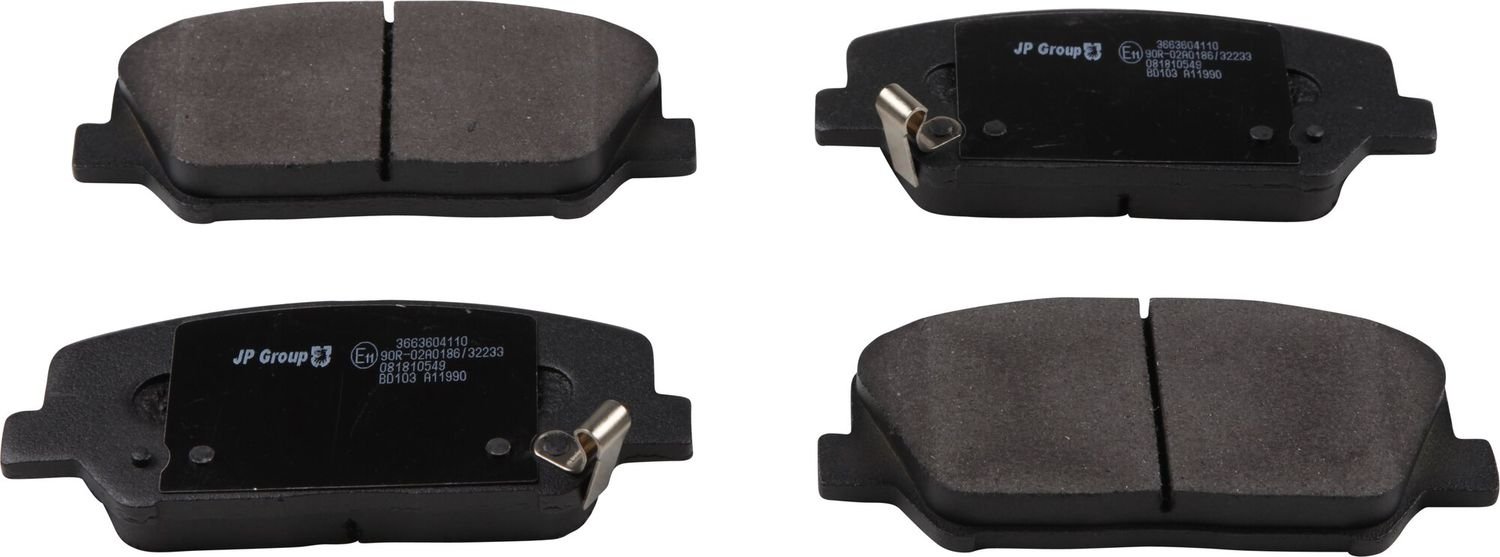 Front brake pads for Hyundai, Kia Optima, JP Group 3663604110
