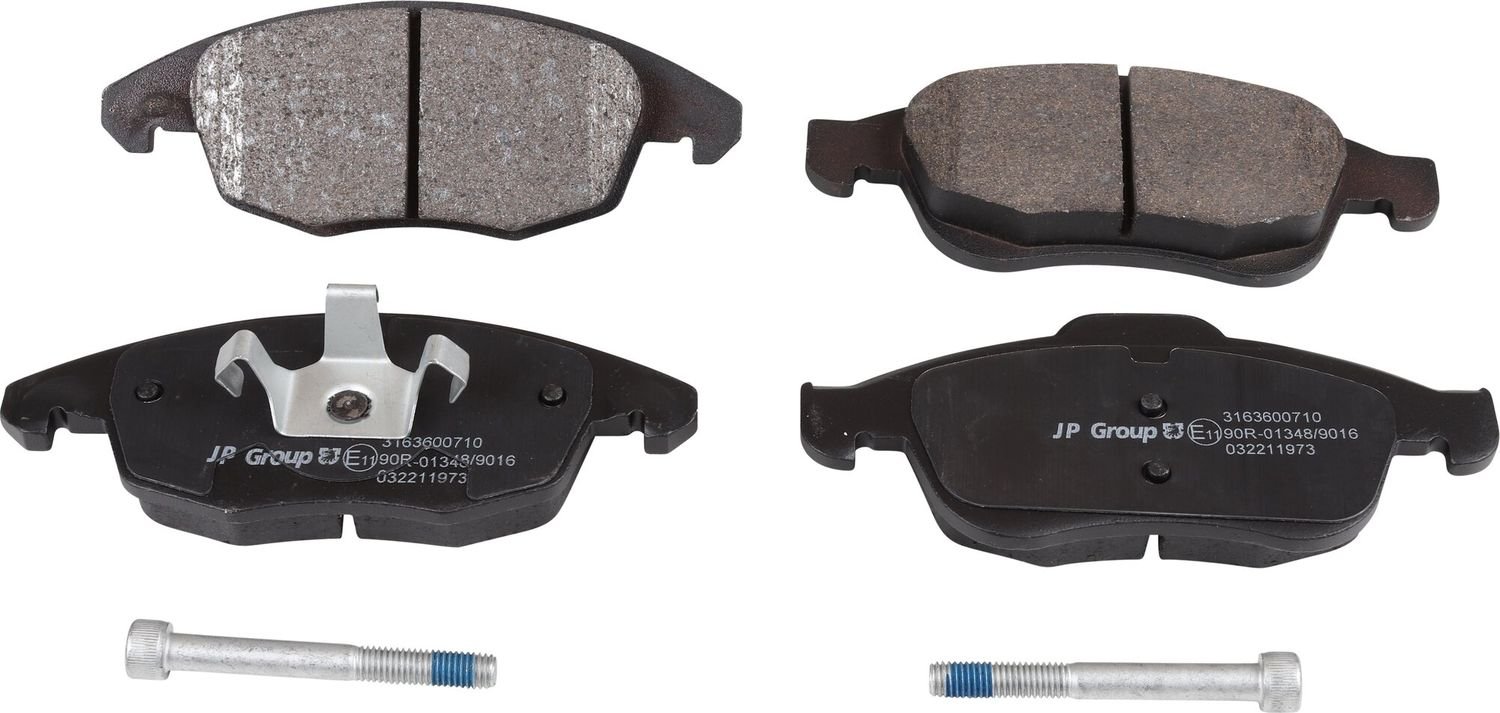 Front brake pads for Citroen Berlingo, Peugeot Partner, JP Group 3163600710