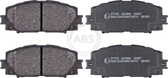Тормозные колодки спереди для Toyota Prius 2009+, ABS 37755
